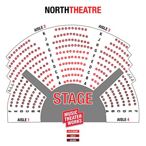 north theater seating chart  theater works