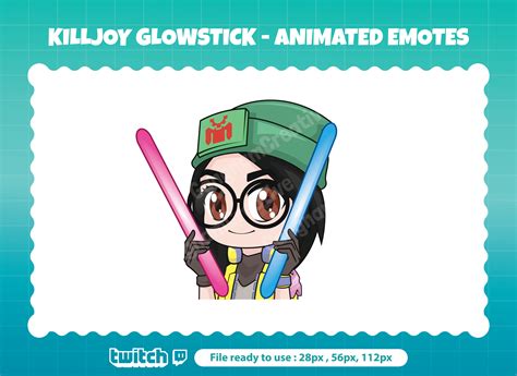 killjoy valorant glow stick animated emote  twitch etsy uk