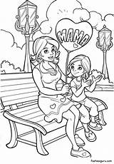 Child Coloring Happy Getcolorings Mom sketch template