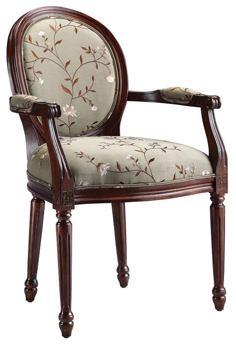 fabric accent chair  light green floral  steinworld