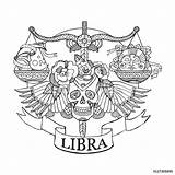 Libra Tattoos Horoscope Scales sketch template