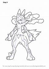 Lucario Drawingtutorials101 Pokémon Mewtu Ideen Dessiner Pikachu Tekenen Kleurplaten วาด น สอ Evolved Afkomstig sketch template