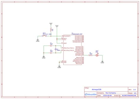 modul  pembuatan skematik sistem minimum atmega  easyeda easyeda open source