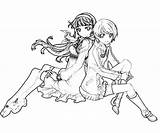 Coloring Friends Pages Two Anime Girls Drawing Satonaka Chie Color Hugging Colouring Friend Printable Print Getcolorings Place Getdrawings Template Tocolor sketch template