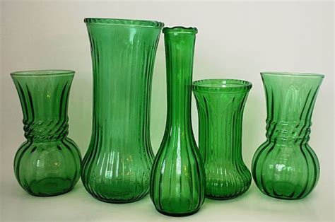 Let It Shine Vintage Green Glass Vases