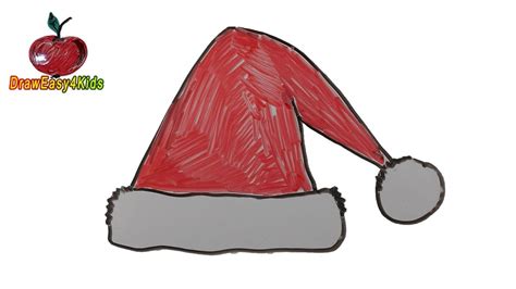 draw  santa claus hat step  step easy  kids