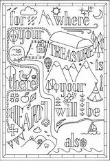 Coloring Matthew Bible 21 Verse Pages Treasure Colouring Where Heart Kids There Printable Sheets Book Adult Adults Verses Color Will sketch template