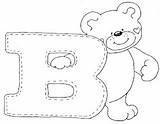 Coloring Alphabet Bears sketch template