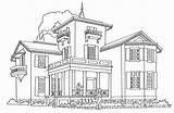 Coloring Pages Villa Colouring Choose Board House sketch template