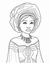 African Coloriage Fashions Africaine Africain Visages Personnages Visage Kar Karla sketch template