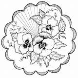 Pansy Pansies Classical Amarna Hiclipart Patternsall sketch template