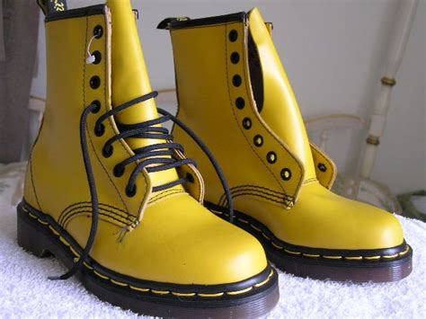 yellow docs boots martens  martens