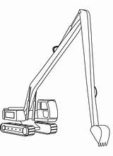 Coloring Excavator Long Reach Pages Printable Construction Categories sketch template