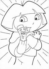 Dora Explorer Coloring Kids Fun sketch template