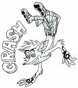 Crash Bandicoot Coloring Pages Car Getcolorings Printable Colouring Color Colo Getdrawings sketch template