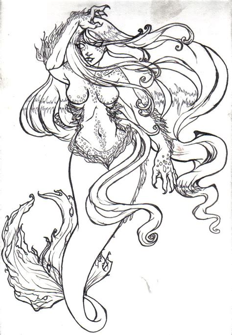 evil mermaid drawings coloring sheets pinterest mermaid drawings
