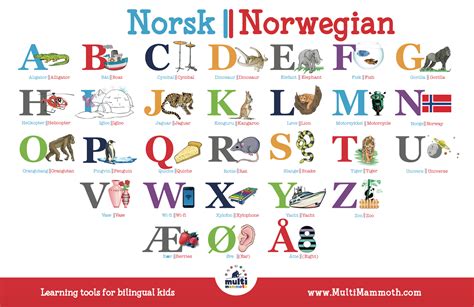 norwegianenglish alphabet placemat multimammoth