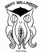 Halloween Happy Cthulhu Diterlizzi Activities Coloring Pages Tony sketch template