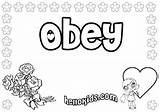 Obey Obedience sketch template