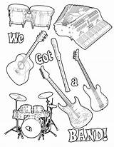 Coloring Music Printable Pages Musical Instruments Band Guitar Themed Rock Instrument Notes Print Color Violin Sheet Preschoolers Clipart Getcolorings Preschool sketch template