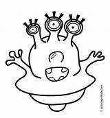 Alien Coloring Pages Kids Eyes Printable Scary Drawing Color Aliens Clipart Template Easy Print Eye Clip Getdrawings Getcolorings Library Craft sketch template
