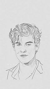 Mendes Shawn Croquis Pencil sketch template