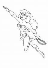 Wonder Woman Coloring Kids Pages Printable Color Print Super Heroes Children sketch template