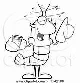 Drunk Lobster Mascot Clipart Cartoon Crawdad Character Cory Thoman Vector Outlined Coloring Royalty Crawfish 2021 sketch template