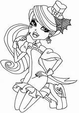 Pages Coloring Monster High Noir Catty Getdrawings sketch template