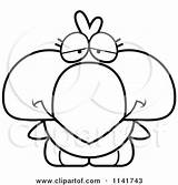 Bird Sad Clipart Chick Cartoon Coloring Thoman Cory Vector Outlined Angry Mean Royalty Blue sketch template
