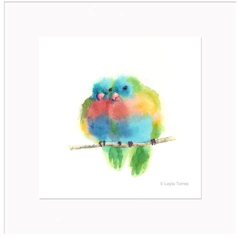 Love Birds Watercolor Art For Sale
