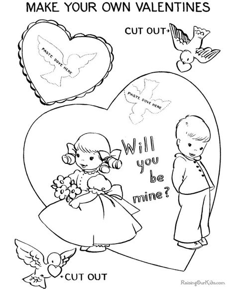 valentines day crafts  kids valentines day coloring page