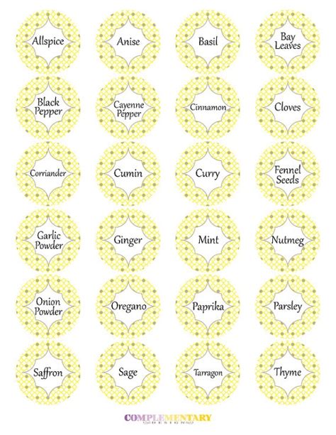 printable spice labels images  pinterest tags spice