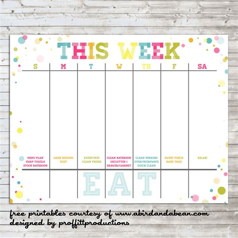 weekly family schedule template