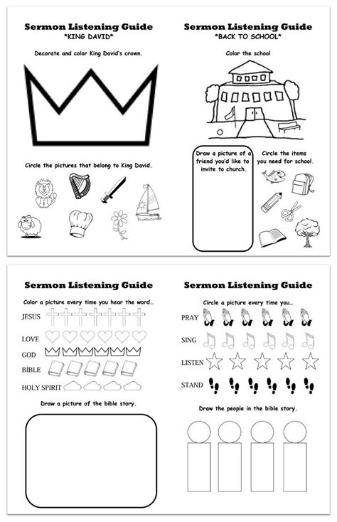 printable church activity sheets    lessons