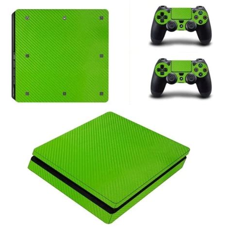 green carbon ps slim skin   playstation  console ps pro console ps slim