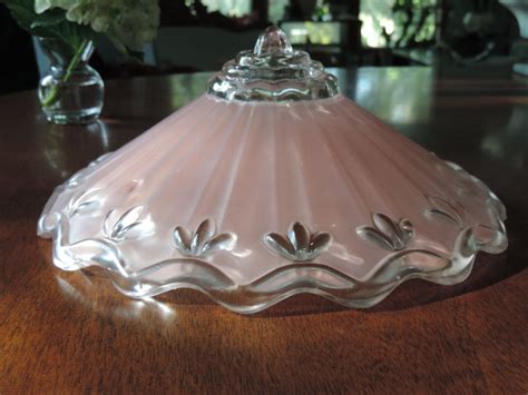antique glass shade ceiling fixture globe  frosted pink glass light shade glass light