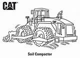 Coloring Pages Cat Caterpillar Compactor Soil sketch template