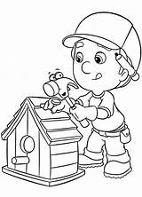 Coloring Pages Handy Tools Manny Mechanic Doctor Birdhouse Drawing Clipart Printable Getdrawings Getcolorings Cartoons Kids Bird Library Popular House sketch template