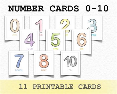 number cards printable numbers cards cards  toddlers etsy