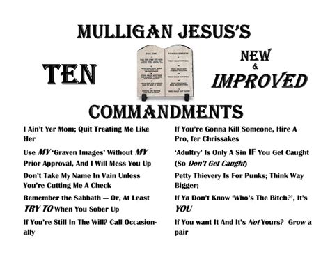 commandments   improved hey youre  mulligan jesus