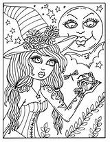 Coloring Pages Pocus Hocus Halloween Witch Printable Adults Witches Whimsical Book Adult Fun Choose Board sketch template