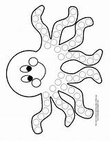 Coloring Dot Pages Library Clipart Octopus Kids sketch template
