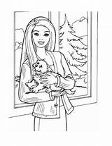 Barbie Coloring Pages Christmas Princess Color Puppy Sheets Doll Kids Disney Girls Dolls Dog Beautiful Cartoons Title Read Adults Bookmark sketch template