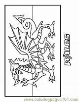 Flag Welsh Coloring Wales Pages Template sketch template