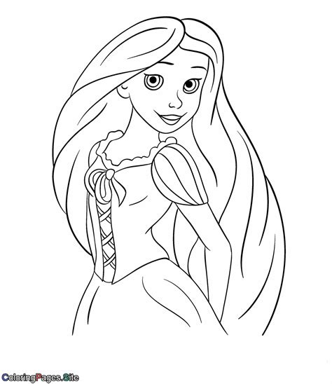 princess flowing hair  coloring page coloring pages