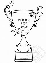 Dad Trophy Worlds Shape Coloring Father sketch template