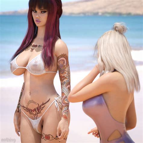 rule 34 3d areolae bikini breasts cleavage dickgirl female futanari