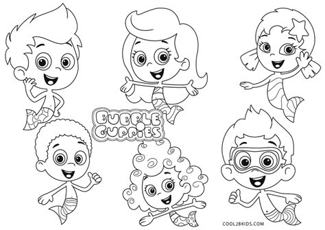printable bubble guppies coloring pages  kids