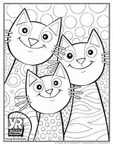 Cats Coloring Young Rembrandts Bw sketch template